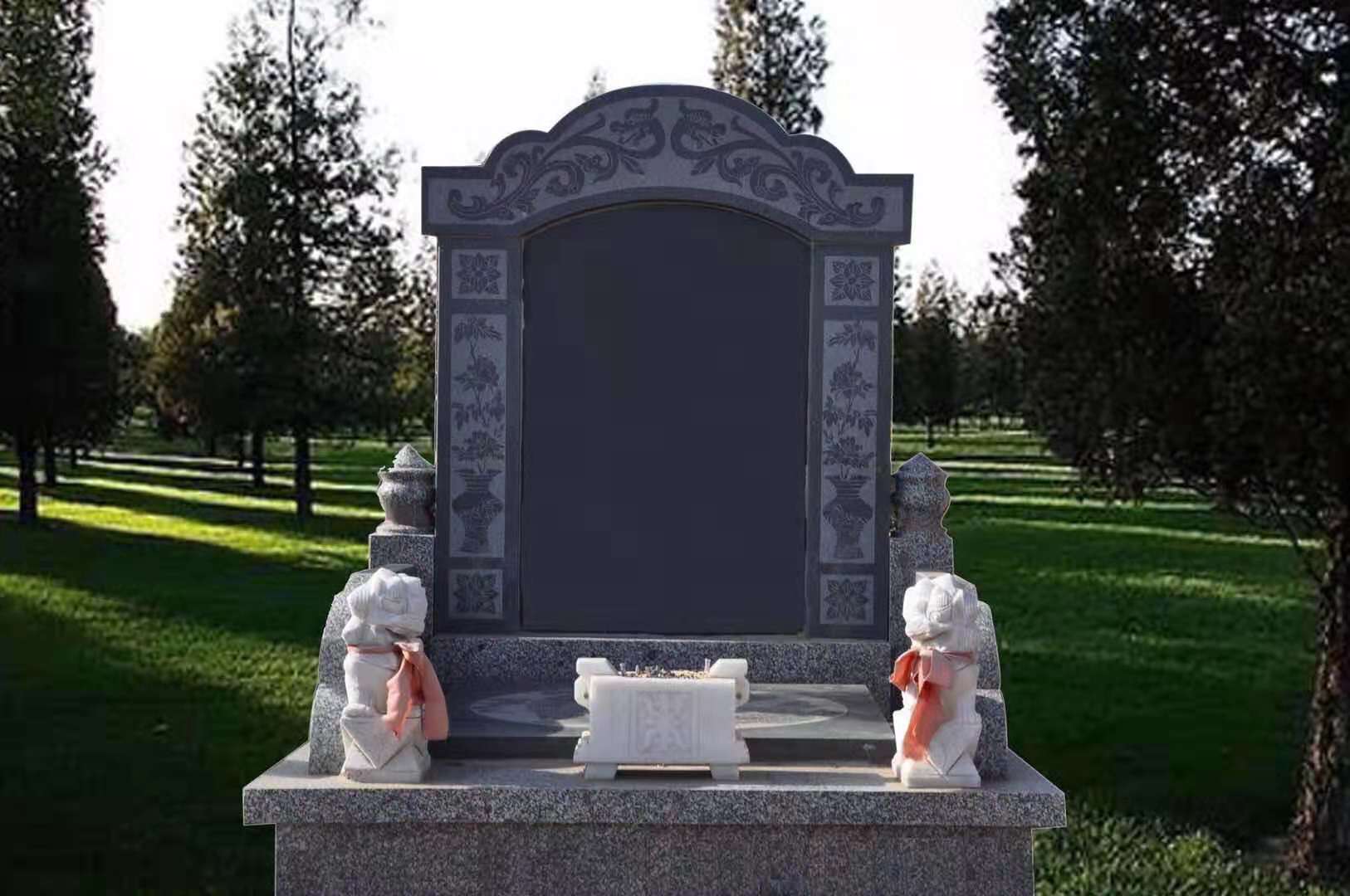 双龙山墓园立碑